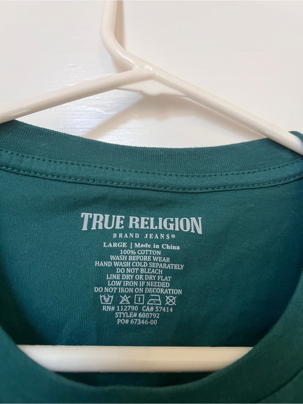 NWT True Religion Women's Teal Short Sleeve Rhinestone Logo Tee - Picture 3 of 6